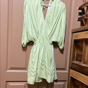 Mint Green V-Neck Chevron Detail Tunic Top